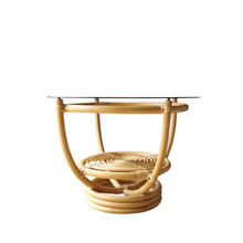 Load image into Gallery viewer, VINTAGE ROUND CANE COFFEE TABLE