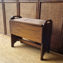 Load image into Gallery viewer, VINTAGE SOLID HARDWOOD PIANO STOOL/OTTOMAN