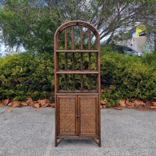 Load image into Gallery viewer, VINTAGE CANE & RATTAN HUTCH CABINET