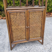 Load image into Gallery viewer, VINTAGE CANE & RATTAN HUTCH CABINET