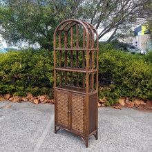 Load image into Gallery viewer, VINTAGE CANE & RATTAN HUTCH CABINET