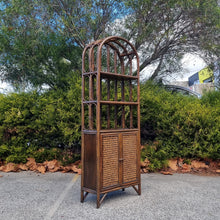 Load image into Gallery viewer, VINTAGE CANE & RATTAN HUTCH CABINET