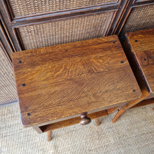 Load image into Gallery viewer, PAIR OF VINTAGE OAK BEDSIDE TABLES