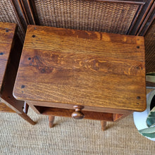 Load image into Gallery viewer, PAIR OF VINTAGE OAK BEDSIDE TABLES