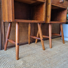 Load image into Gallery viewer, PAIR OF VINTAGE OAK BEDSIDE TABLES