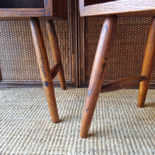 Load image into Gallery viewer, PAIR OF VINTAGE OAK BEDSIDE TABLES