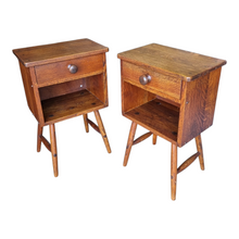 Load image into Gallery viewer, PAIR OF VINTAGE OAK BEDSIDE TABLES
