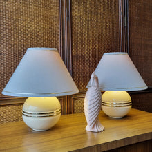 Load image into Gallery viewer, PAIR OF ART DECO REVIVAL CERAMIC BALL LAMPS