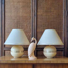 Load image into Gallery viewer, PAIR OF ART DECO REVIVAL CERAMIC BALL LAMPS