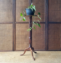Load image into Gallery viewer, VINTAGE TALL SOLID WOOD PEDESTAL PLANT STAND