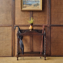 Load image into Gallery viewer, VINTAGE OAK BARLEY TWIST UMBRELLA STAND HALL TABLE