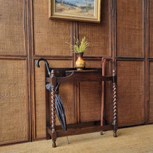 Load image into Gallery viewer, VINTAGE OAK BARLEY TWIST UMBRELLA STAND HALL TABLE