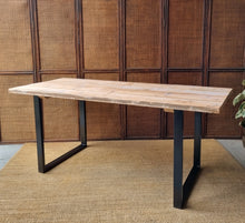 Load image into Gallery viewer, HANDMADE RUSTIC INDUSTRIAL STYLE DINING TABLE