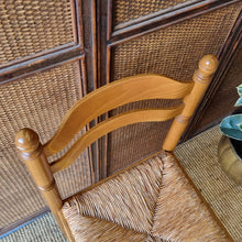 Load image into Gallery viewer, VINTAGE FRENCH PROVINICIAL FARMHOUSE STYLE RAFIA CHAIR