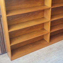 Load image into Gallery viewer, LARGE VINTAGE MID CENTURY SOLID HARDWOOD BOOKCASE