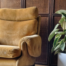 Load image into Gallery viewer, VINTAGE MID CENTURY MORAN VELOUR ARMCHAIR