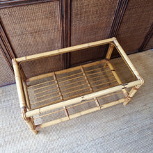Load image into Gallery viewer, LARGE CANE COFFEE TABLE WITH GLASS TOP