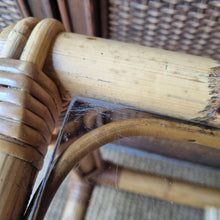 Load image into Gallery viewer, LARGE CANE COFFEE TABLE WITH GLASS TOP