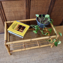 Load image into Gallery viewer, LARGE CANE COFFEE TABLE WITH GLASS TOP