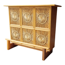 Load image into Gallery viewer, VINTAGE SUNBURST WICKER & CANE BAR