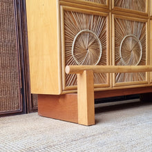 Load image into Gallery viewer, VINTAGE SUNBURST WICKER & CANE BAR
