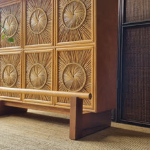 Load image into Gallery viewer, VINTAGE SUNBURST WICKER & CANE BAR
