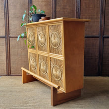 Load image into Gallery viewer, VINTAGE SUNBURST WICKER & CANE BAR