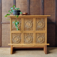 Load image into Gallery viewer, VINTAGE SUNBURST WICKER & CANE BAR