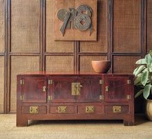 Load image into Gallery viewer, VINTAGE CHINESE ELM SIDEBOARD BUFFET TV CABINET