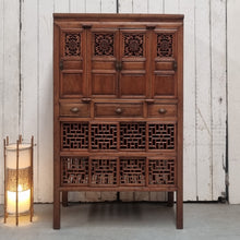Load image into Gallery viewer, VINTAGE CHINESE ELM KITCHEN CABINET PANTRY