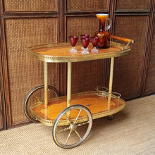 Load image into Gallery viewer, VINTAGE ITALIAN HOLLYWOOD REGENCY DRINK CART