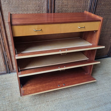 Load image into Gallery viewer, VINTAGE MID CENTURY GERMAN SHOE STORAGE CABINET