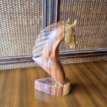 Load image into Gallery viewer, VINTAGE MID CENTURY HAND CARVED TEAK HORSE BUST