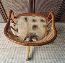 Load image into Gallery viewer, OAK BENTWOOD & RATTAN SWIVEL OFFICE CHAIR