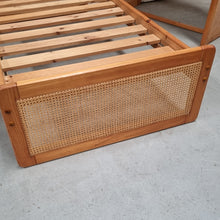 Load image into Gallery viewer, VINTAGE 3 PIECE PINE & RATTAN BEDROOM SUITE