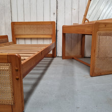 Load image into Gallery viewer, VINTAGE 3 PIECE PINE & RATTAN BEDROOM SUITE