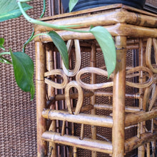 Load image into Gallery viewer, VINTAGE CANE RATTAN HEXAGONAL PLANT STAND SIDE TABLE