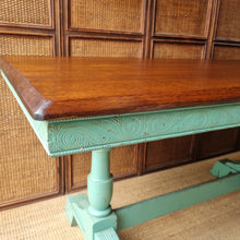 Load image into Gallery viewer, VINTAGE FARMHOUSE STYLE TRESTLE TABLE