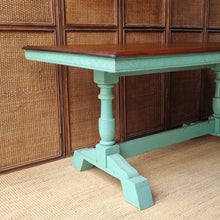 Load image into Gallery viewer, VINTAGE FARMHOUSE STYLE TRESTLE TABLE