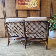 Load image into Gallery viewer, VINTAGE CANE RATTAN SOFA LOVESEAT