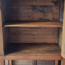 Load image into Gallery viewer, ANTIQUE KAURI PINE MEATSAFE STORAGE CABINET PANTRY