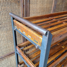 Load image into Gallery viewer, VINTAGE INDUSTRIAL SHOE TROLLEY COBBLER'S RACK DISPLAY SHELF RACK