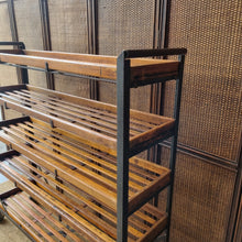 Load image into Gallery viewer, VINTAGE INDUSTRIAL SHOE TROLLEY COBBLER'S RACK DISPLAY SHELF RACK