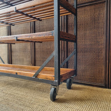 Load image into Gallery viewer, VINTAGE INDUSTRIAL SHOE TROLLEY COBBLER'S RACK DISPLAY SHELF RACK