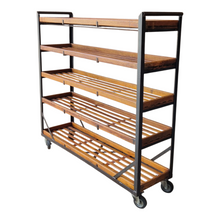 Load image into Gallery viewer, VINTAGE INDUSTRIAL SHOE TROLLEY COBBLER'S RACK DISPLAY SHELF RACK