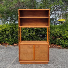 Load image into Gallery viewer, VINTAGE LUXE RATTAN AND SOLID WOOD WALL UNIT DISPLAY CABINET