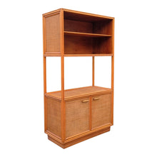 Load image into Gallery viewer, VINTAGE LUXE RATTAN AND SOLID WOOD WALL UNIT DISPLAY CABINET