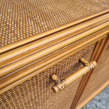 Load image into Gallery viewer, VINTAGE LUXE RATTAN AND SOLID WOOD WALL UNIT DISPLAY CABINET