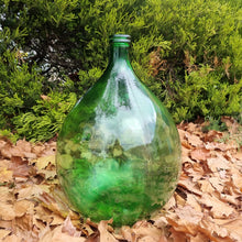 Load image into Gallery viewer, VINTAGE ITALIAN EMERALD GREEN GLASS ONION DEMIJOHNS.