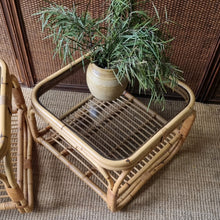 Load image into Gallery viewer, VINTAGE CANE & RATTAN SIDE TABLE